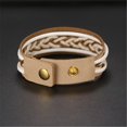 thumbnail image 2 of Pulsera tejida a mano para mujer, elegante accesorio de joyería, brazalete con hebilla en capas de color blanco, 2 of 3