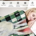 thumbnail image 3 of COMIO Durable and Long-lasting Buffalo Plaid Bunny Gnomes Eggs Easter Spring Floral Flannel Blanket White, 3 of 6
