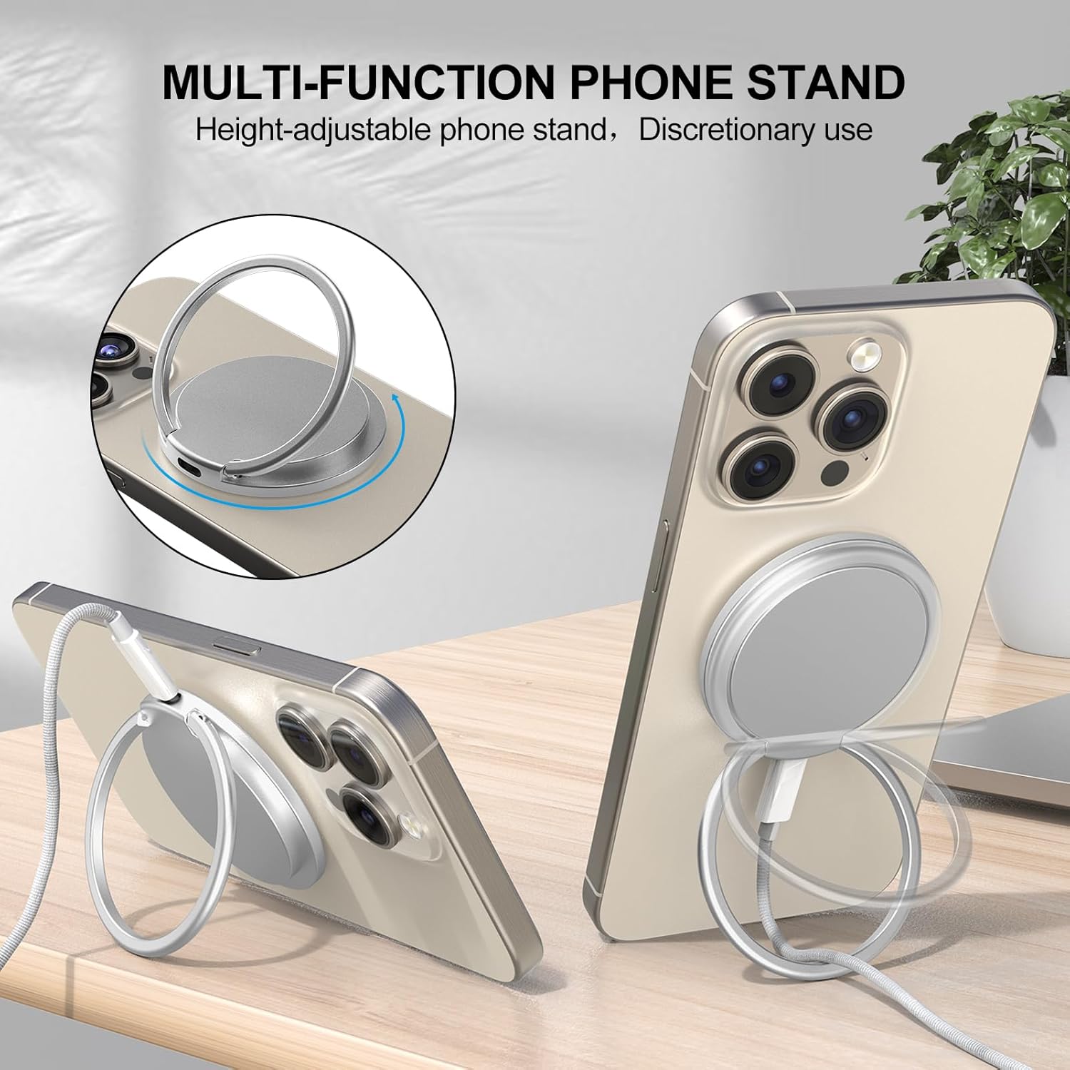 NEOYFC for Wireless Charger for iPhone, 15w Mag-Safe Charger for iPhone 16 Pro Max/16 Pro/16 Plus/16/15/15 Pro/15 Plus/15 Pro Max Series,and Android, AirPods 3/2/Pro, Silver