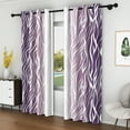 thumbnail image 3 of Lfeey Gradient Stripe Blackout Curtains, Grommet Curtains for Modern Living Room Bedroom, Purple White Ombre, 42x84 inch, 3 of 5