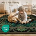 thumbnail image 4 of ODIKA 3'x5' Washable Throw Rug Snake Serpent Forest Motif Botanical Scroll Border Vine Decorative for Entryway, Kitchen, Mudroom, Stain Resistant, Low Profile, Non-Slip, 4 of 7