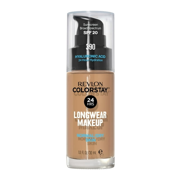 Revlon ColorStay Liquid Foundation Makeup, Normal/Dry Skin, SPF 20, 390 Rich Maple, 1 fl oz