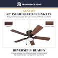 thumbnail image 2 of Prominence Home Benton 52 Inch Indoor LED Ceiling Fan with Light and Pull Chain, Bronze, 2 of 11