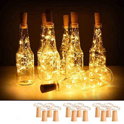 20 LED String Battery Copper Wine Bottle Cork Wire Fairy Lights Party Waterproof 