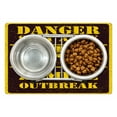 thumbnail image 1 of Zombie Pet Mat for Food and Water, Danger Stay Away Outbreak Message Monster Warning Sign Graphic Design, Non-Slip Rubber Mat for Dogs and Cats, 18" X 12", by Ambesonne, 1 of 2