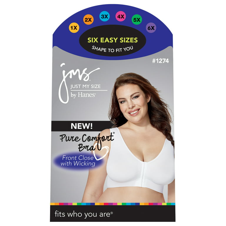 Women's Just My Size MJ1274 by Hanes Pure Comfort Front Closure