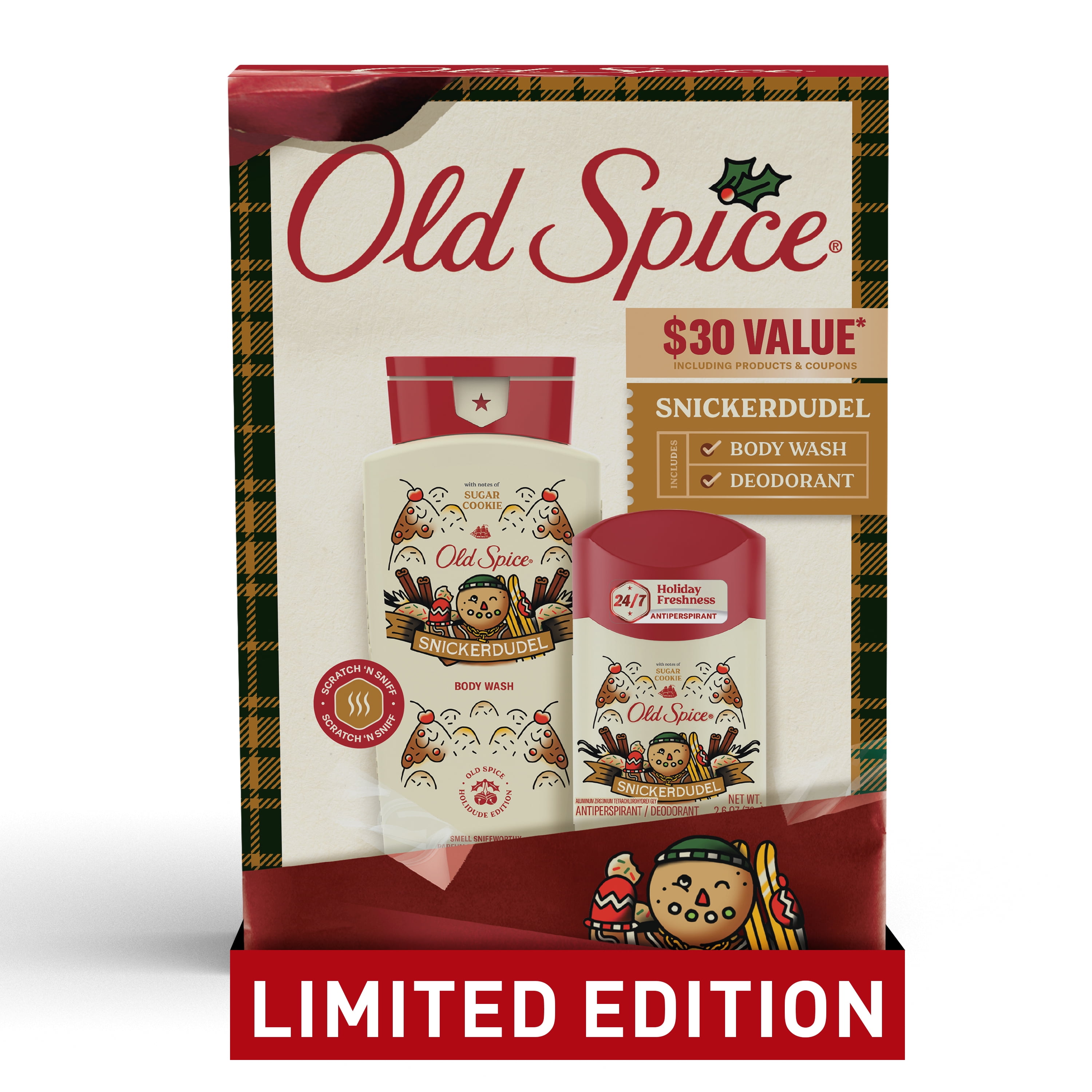 2 pack) Old Spice Holiday Gift Pack for Men, Swagger Scent, Body