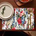 thumbnail image 5 of Pioneer Flower Floral Print Pattern Summer Placemats Table Placemats Set Of 4-Linen Kitchen Washable Placemats Table Mats 12x18 Inch Non-Slip Heat Resistant, 5 of 5