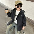 thumbnail image 4 of YunPes Children's Loose Trench Coat Children's Solid Color Windbreaker Cool Casual Jacket Versatile Top Outerwear Little Boys Jackets, 4 of 7