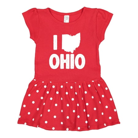 

Inktastic I Love Ohio with State Silhouette Gift Toddler Girl Dress