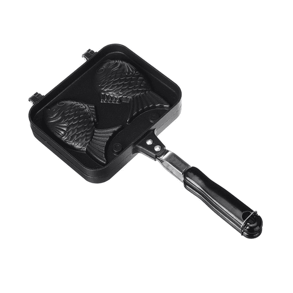 Kitchen Japanese Taiyaki Fish Shaped Hot Dessert Waffle Cake Maker Pan Pancake Double Pan Fry Pan Waffle Molds