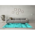 thumbnail image 3 of Ahgly Company Indoor Rectangle Abstract Turquoise Blue Modern Area Rugs, 2' x 3', 3 of 4