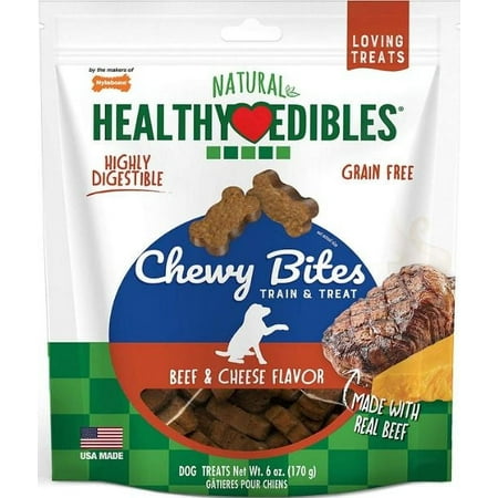 UPC: 0018214845836 | Nylabone Natural Healthy Edibles Beef & Cheese Chewy Bites Dog Treats