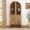 Walnut, variant on 71" Tall Arched Kitchen Pantry Cabinet, Wood Bookcase Display Cabinet With Glass Doors And Adjustable Shelves, Mid-Century Modern Versatile Cupboard For Dining Room, Bedroom