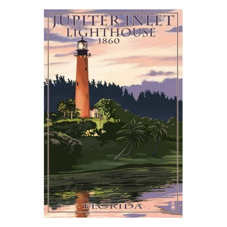 Jupiter Inlet Lighthouse - Jupiter Inlet Lighthouse - Jupiter, Florida Print Wall Art By Lantern Press