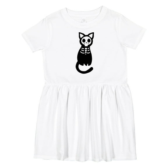 Inktastic Skeleton Cat Girls Toddler Dress