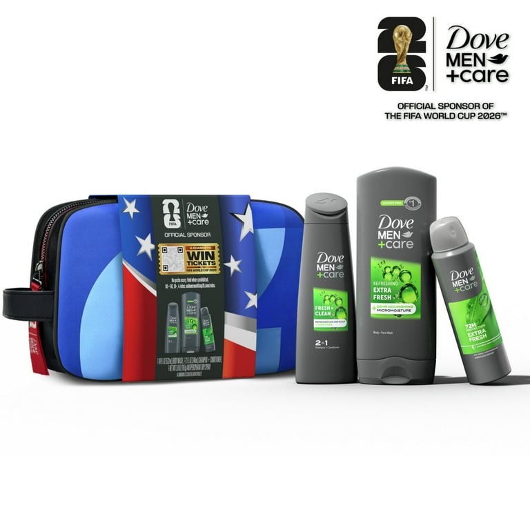 Dove Men+Care Soccer Themed Holiday Gift Set Extra Fresh Body Wash