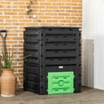 thumbnail image 2 of Resenkos Garden Compost Bin, 120 Gallon (450L) Garden Composter, BPA Free, with 80 Vents and 2 Sliding Doors, Black, 2 of 11