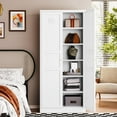 thumbnail image 3 of Letaya White Storage Cabinet with Adjustable Shelves-Metal Home Kitchen Pantry Cabinets with Doors,Organization Locker for Cupboard/Bedroom/Dining/Living/Bathroom/Office/Garage Room, 3 of 8