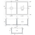 thumbnail image 2 of Quatro Alcove Reversible Series Apron Front Fireclay 33 in. 0-Hole Double Bowl Kitchen Sink in White, 2 of 5