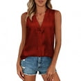 thumbnail image 2 of Women's Solid Color V-Neck Sleeveless Top for Party and Casual Wear, 2 of 9
