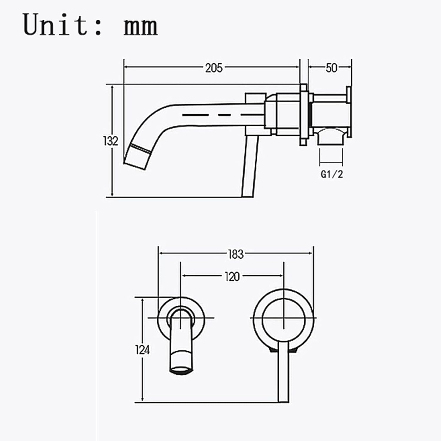 Wall Mounted Faucet Bathroom Sink Black,with 360° Swivel Spout,Hot and Cold,Brass Single Handle Wall Mount Bathroom Sink Faucet