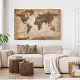 thumbnail image 4 of Elephant Stock Regret The Chances Push Pin World Map Iii Wall Art - Map Canvas Art - 12" x 8", 4 of 8