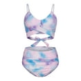 thumbnail image 4 of Aayomet Bikini Sets For Women Bandage Print Two-piece Bikini Swimwear Women Swimsuit Set Beachwear Swimwears Tankinis Set,Purple XL, 4 of 4