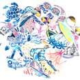 thumbnail image 2 of Paquete de pegatinas Blue Ocean Beach Anime, vinilo impermeable, 50 unidades, 2 of 3