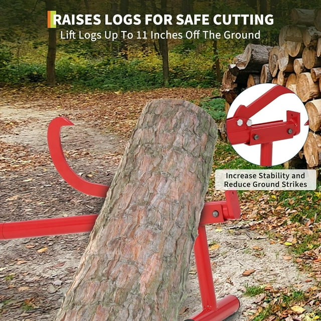 Royalbelle Red 48inch Cant Hook Logging Tool, Log Lifter Timber Jack with Rubber Grip