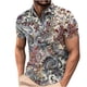 thumbnail image 1 of Camisetas de Manga Corta de los Hombres Casual Gradiente Solapa Botón Arriba Camiseta, Top Ligero para el Hogar, Uso Diario Y Cómodo, 1 of 5