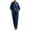 Navy, variant on Women’s Batwing Sleeve Linen Cotton Two-Piece Set – Casual Shirt & Wide Leg Pants Outfit
