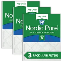14x25x1 MERV 6 Poly Green AC Furnace Air Filter 3 Pack - Captures Dust/Pollen