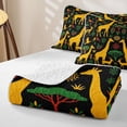 thumbnail image 4 of jejeloiu Safari Giraffe Twin Quilt Set For Men Women,Ethnic Pattern Twin Coverlet Set,Black Yellow,2pcs, 4 of 7