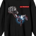 thumbnail image 2 of Ultraman Superhero Punch Crew Neck Long Sleeve Black Adult Sweatshirt-XL, 2 of 3