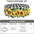 thumbnail image 4 of Sunflower Tablecloth Round 60 Inch Fabric Black White Buffalo Check Plaid Table Cloth Washable Spillproof Wrinkle Free Spring Summer Farmhouse Floral Table Cover for Indoor Outdoor Kitchen Dinning, 4 of 7