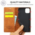 thumbnail image 6 of Compatible with iPhone 11 Wallet Case, PU Leather Flip Folio Case with Card Holders RFID Blocking Kickstand [Shockproof TPU Inner Shell] Phone Cover For iPhone 11, Brown, 6 of 11