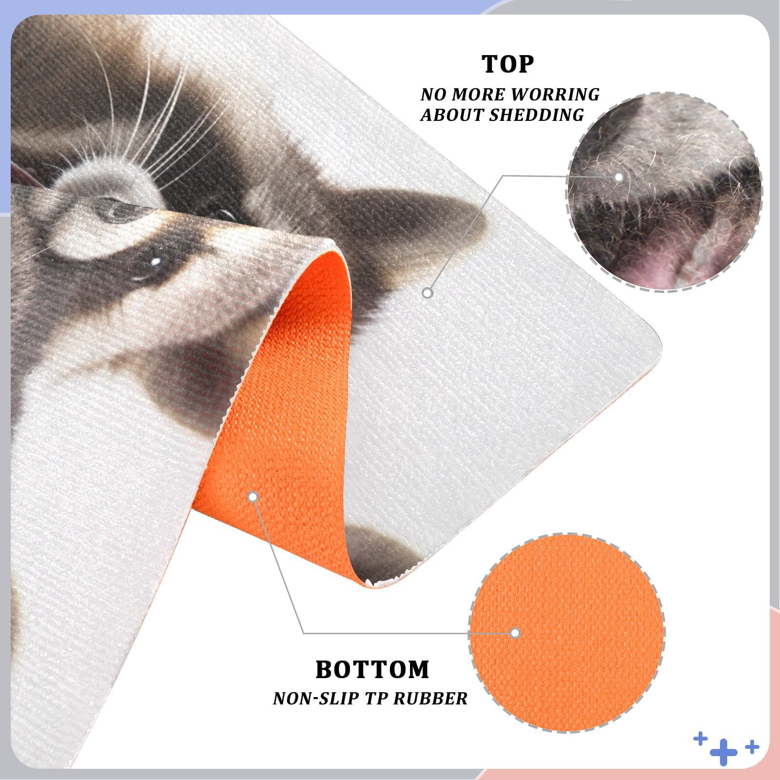 JSTEL Cute Raccoons Front Door Mat Outside Entrance 32x20 Inch Doormat for Outdoor Indoor Washable Non Slip Floor Mats