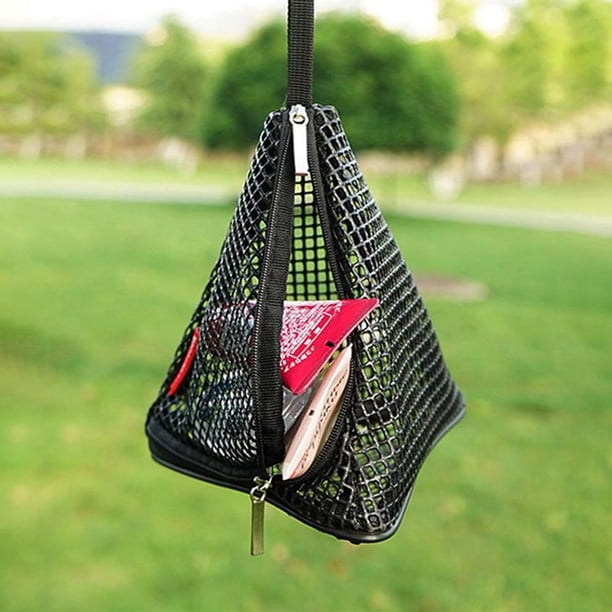 Red de almacenamiento triangular Bolsas de red de almacenamiento colgantes con cremallera Organizador de bolsa de malla de secado plegable portátil Barbie Nuevos Originales