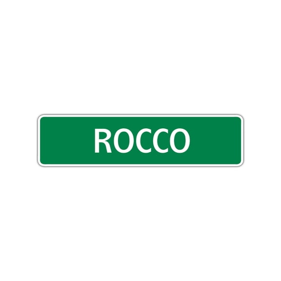 Rocco Boys Children Name Letter Printed Plaque Decoration Label Indoor Outdoor Wall Novelty Aluminum Sign 4"x18"