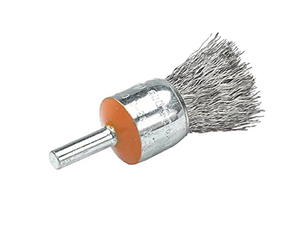 Walter 13L514 Knot Twisted Wire Wheel Brush 5 in Stainless Steel Finishing Wire Brush with Threaded Hole Abrasive Brushes 
