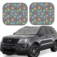 thumbnail image 1 of Lukts Fruit Ice Cream Print 2 Piece Car Sun Shade Windshield,Foldable Car Shade Front Windshield with Keeps Your Vehicle Cool-Small, 1 of 6