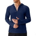 thumbnail image 2 of Mens Lightweight Full Zip Sun Protection Hoodie Long Sleeve Quick Dry Athletic Jacket with Thumb Holes Zip Pockets for Fishing Hiking,M,Navy, 2 of 8