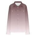 thumbnail image 4 of Mens Western Cowboy Shirts Gradient Color Button Up Shirts Long Sleeve Cotton Work Shirts with Two Pockets, 4 of 5