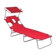 thumbnail image 3 of Sillón de bronceado plegable 3 en 1 para tomar el sol en el patio al aire libre Rojo, 3 of 8
