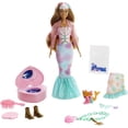 thumbnail image 1 of Barbie Color Reveal Peel Doll Set with 25 Surprises, Mermaid Fantasy Fashion Transformation, Including Pink Peel-able Doll, Pet, 16 Mystery Bags with Clothes & Accessories for 2 Mermaid-Inspired Looks Barbie -, 1 of 7