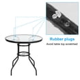 thumbnail image 5 of 31.5" Outdoor Patio Bistro Metal Dining Table Round Glass Top Patio Table with Umbrella Hole for Backyard Lawn Balcony Deck, 5 of 8