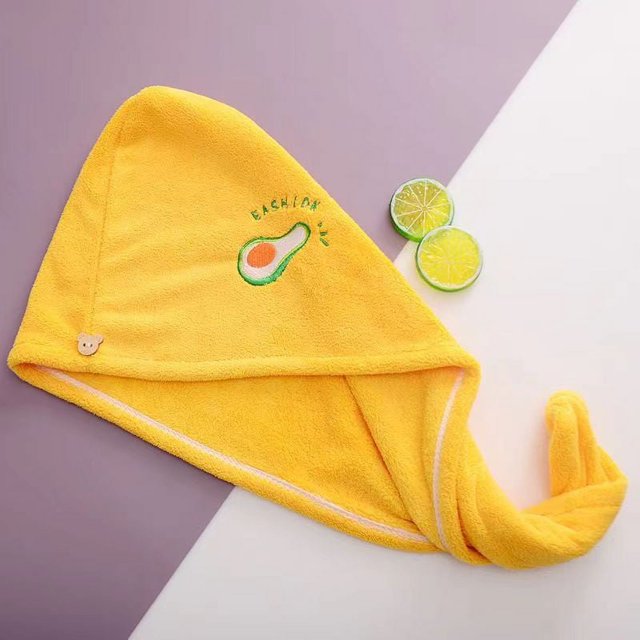 Gorro de ducha de vellón coral de secado rápido y absorbente de alta densidad con bordado para cabello seco, bolso para dama, bufanda, forma linda