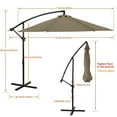 thumbnail image 2 of Parasol Suspendu Suspendu de 3 m (10 Pi), Parasol d'Extérieur en Forme de Banane à 8 Baleines avec Base en Croix et Manivelle, 2 of 8