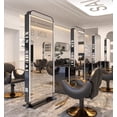 thumbnail image 3 of High end hair salon mirror table, hair cutting mirror, full body illuminated, double-sided floor mirror My Lux Decor Round, 3 of 29